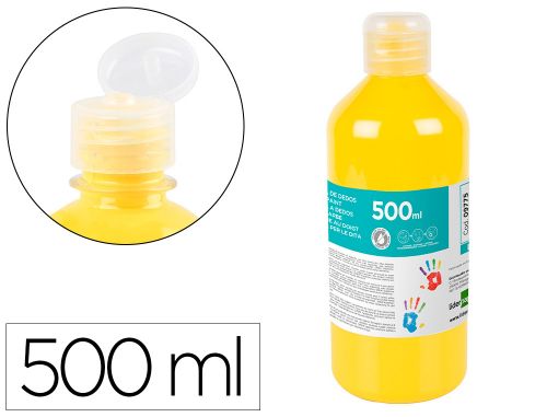Pintura a dedos liderpapel garrafa de 500 ml amarela , Liderpapel , 9775 , 8423473097759